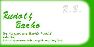 rudolf barho business card