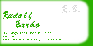 rudolf barho business card